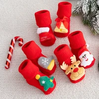 baby christmas socks for newborns kids childrens socks for girls boys thicken print cotton toddlers infant short socks clothin
