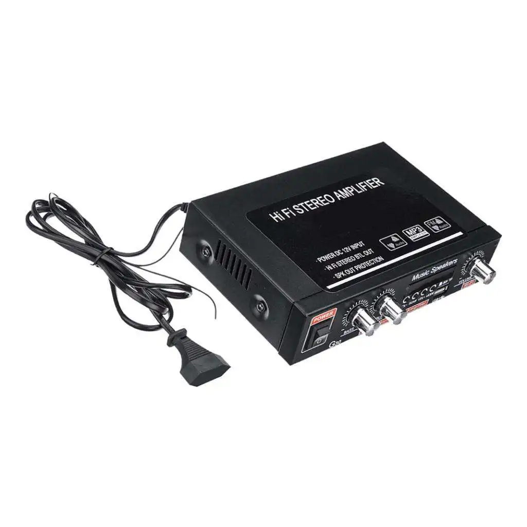 

Hifi Bluetooth Car Audio Power Amplifier FM Radio Player w/Remote Controller