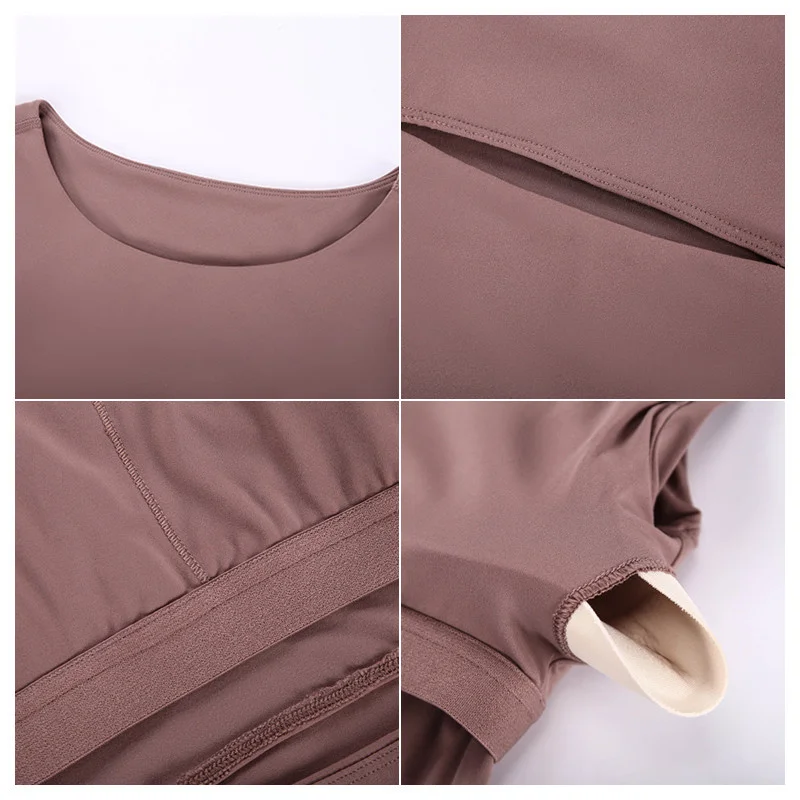 Nepoagym MIND Women Brushed Waist Cutout Crop Tank Tops with Built In Bra Longline Padded Sports Bra Medium Support