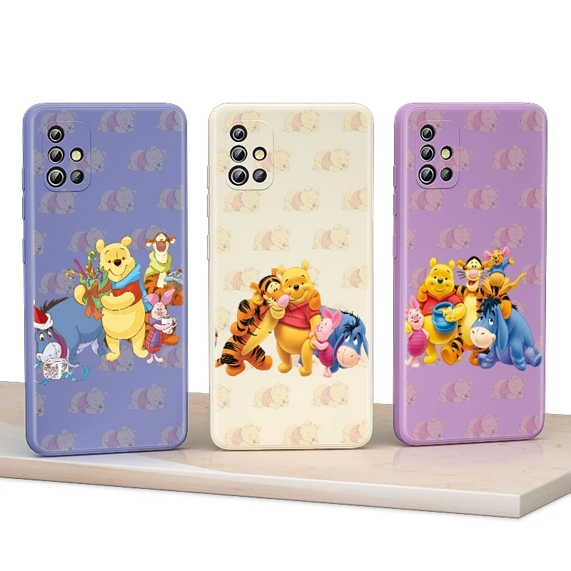 

Cute Winnie the Pooh For Samsung Galaxy S21 Pro S20 FE S10 Note 20 10 Plus Lite Ultra 5G Liquid Silicone Soft Phone Case