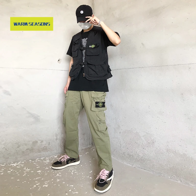 

2021 New Island Multi-Pocket Functional Overalls Loose Multi-Pocket Trousers High Street Functional Fashion Brand Casual Pants