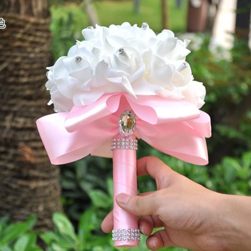 

Bridal Holding Bouquets Wedding Fake Flowers Bridesmaid Rose Centerpiece Bride Hydrangea Artificial Hand Stick Flower Supplies
