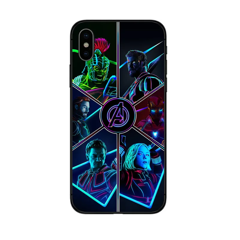 Чехол для телефона Marvel Avengers Shield из черного силикона apple iphone 5 6 5s X 7 8 6S PLUS SE XR XS MAX