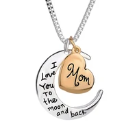 moon love letter necklace fashion jewelry durable material exquisite fashion design family durable necklace for mom