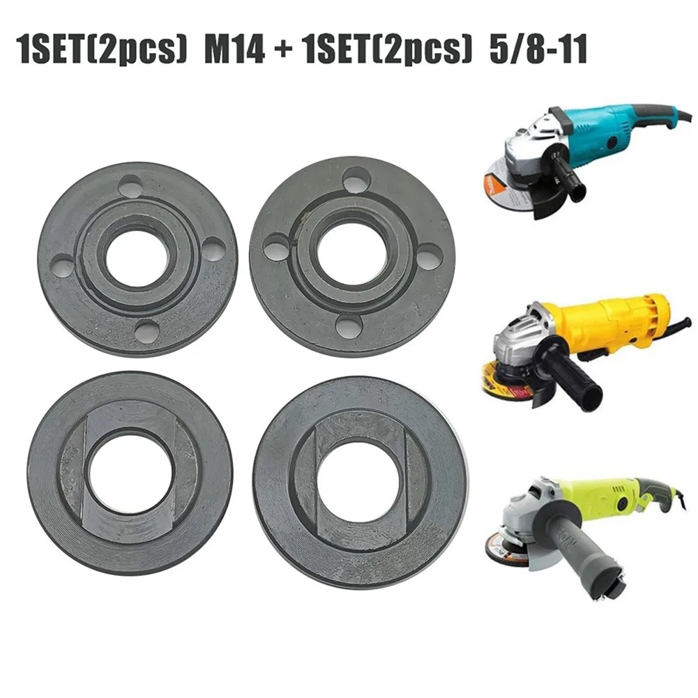 Angle Grinder Disc Holder Nuts Set M14 Thread Replacement Angle Grinder Inner Outer Flange Nut 5/8-11 M16 2PCS