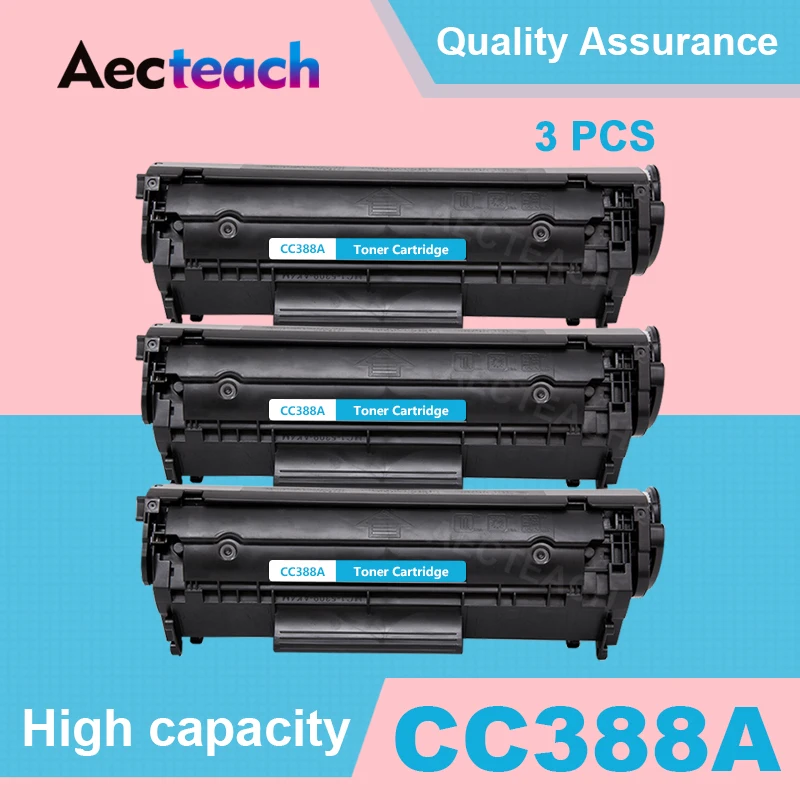 Aecteach 3 шт. 388A 88A совместимый для hp тонер картридж LaserJet P1007 P1008 P1106 P1108 M1136 M1213nf