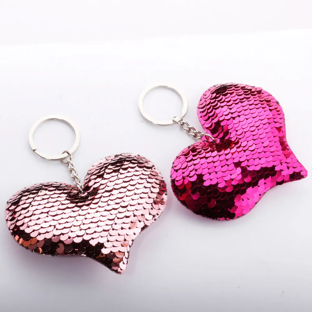 Милые в форме сердца женский брелок для ключей блестящий сумка девочек украшение