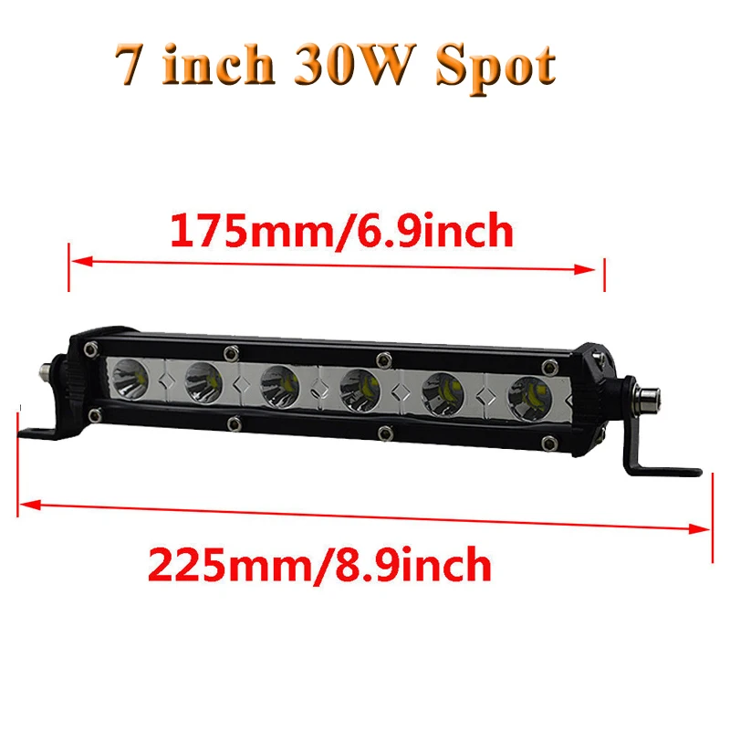7inch Spot Beam " 13" 2" 25" 3" 38" дюймов Тонкая Светодиодная панель для внедорожного вождения Однорядный светильник для грузовика трактора лодки 4x4 4WD 120 Вт 150 Вт 180 Вт - Цвет: 7inch Spot Beam