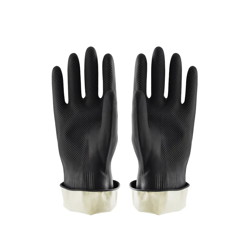 Рабочие перчатки резиновые сверхтолстые защитные латексные промышленные черные