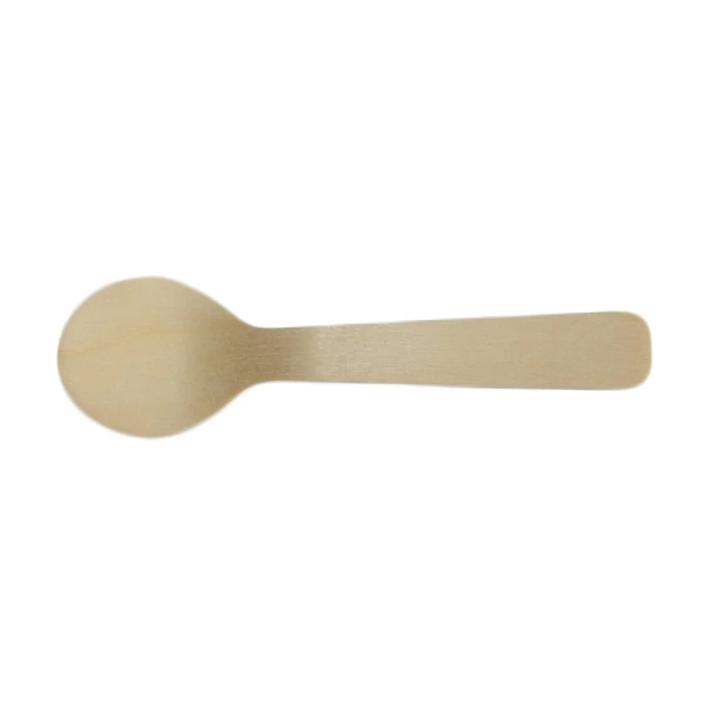 

100pcs Disposable Wooden Spoons Cake Ice Cream Spoon Tableware Party Supplies
