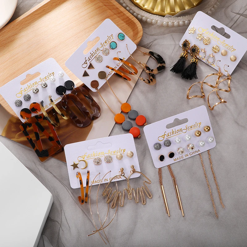 Женские серьги с акриловыми жемчужинами богемные леопардовой кисточкой модные