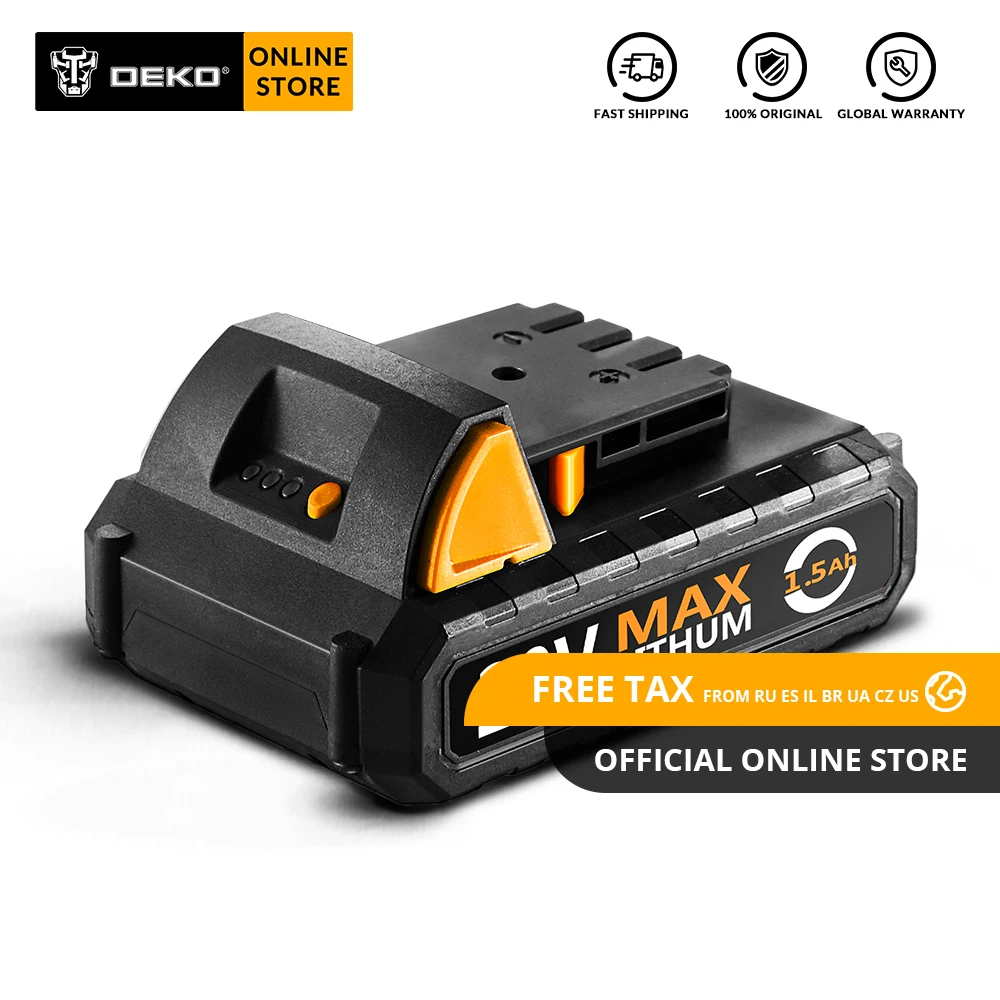 Оригинальный DEKO Battery20V Y 20V MAX 1500mAh литий ионный аккумулятор для беспроводной дрели