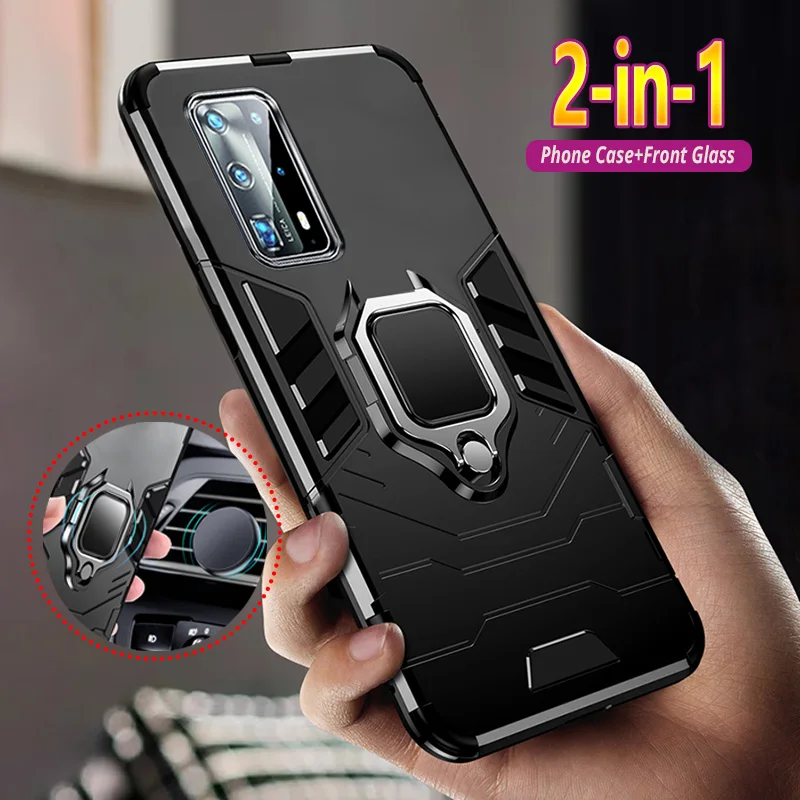 Armor Case For Huawei P40 Pro + Plus P30 P20 Lite E 2019 4G 5G Shock Proof Phone Hybrid Phone Cover Coque Capa