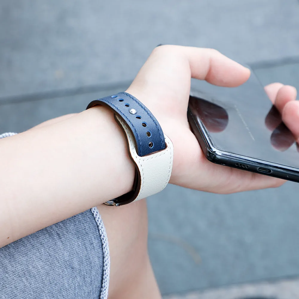 Кожаный ремешок для Apple watch 44 мм 40 мм iWatch 42 мм 38 мм браслет для часов из натуральной кожи Apple watch 5 4 3 21