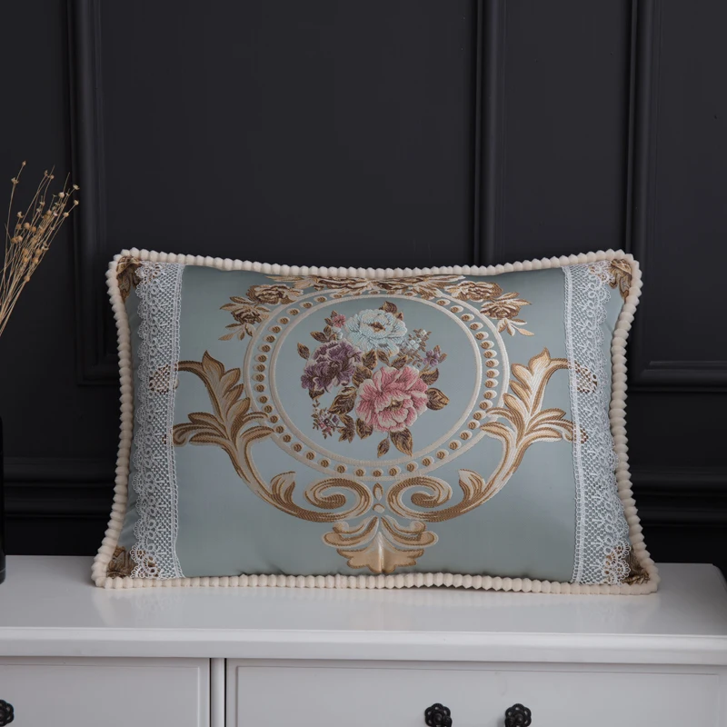 Роскошная наволочка 48x68 большого размера кремовый Синий Классический Дизайн