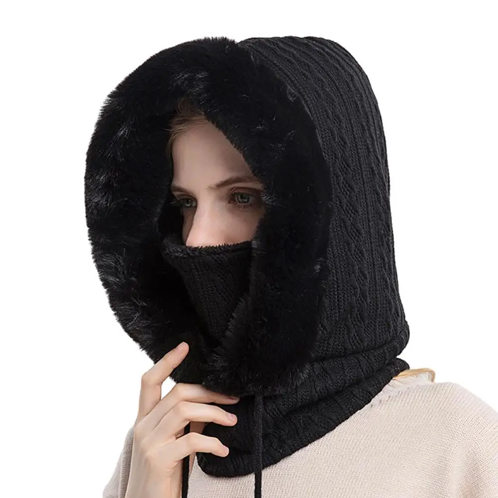Winter Fleece Full Face Mask Cap Balaclava Neck Warmer Hood Hat Warm Thick Knitted Headgear Women Men Sports Tactical | Аксессуары для