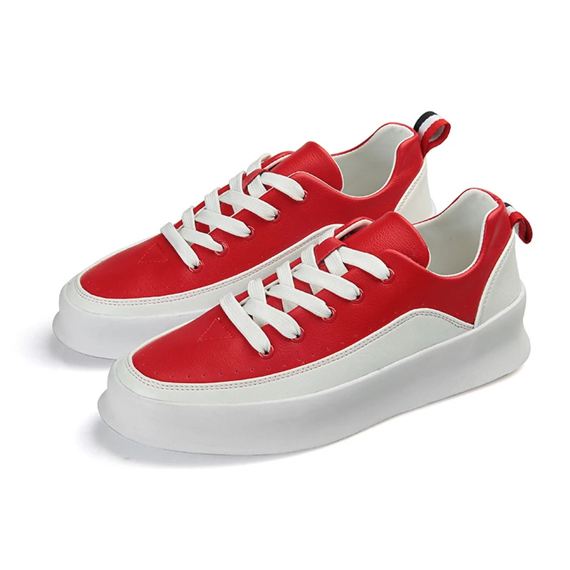 

Hip hop street fashion men casual shoes brand leather sneakers black white male walking shoes non-slip breathable shoes