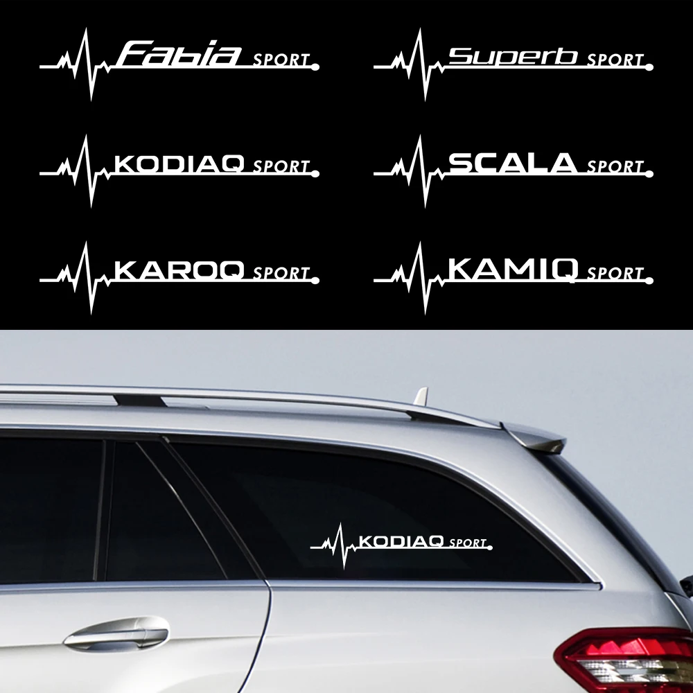 

Car Styling Sticker 2PCS Side Window Creative Decorative Decals for Skoda Octavia Rapid Fabia Superb Kodiaq Scala Karop Kamiq