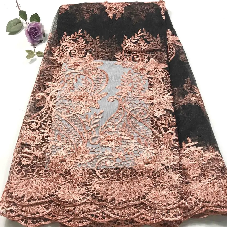 Белая сетка африканская кружевная ткань высокое качество кружева вышитые французский тюль бисером кружева для свадьбы нигерийские кружевные ткани M31