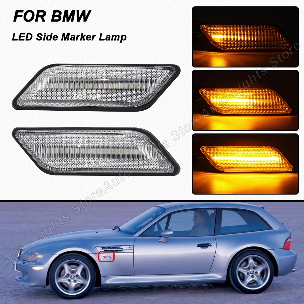 

For BMW E36 Z3(Coupe/Roadster)1994 1995 1996 1997 1998 1999 2000 2001 2002 Dynamic LED Side Marker Lamp Turn Signal Light