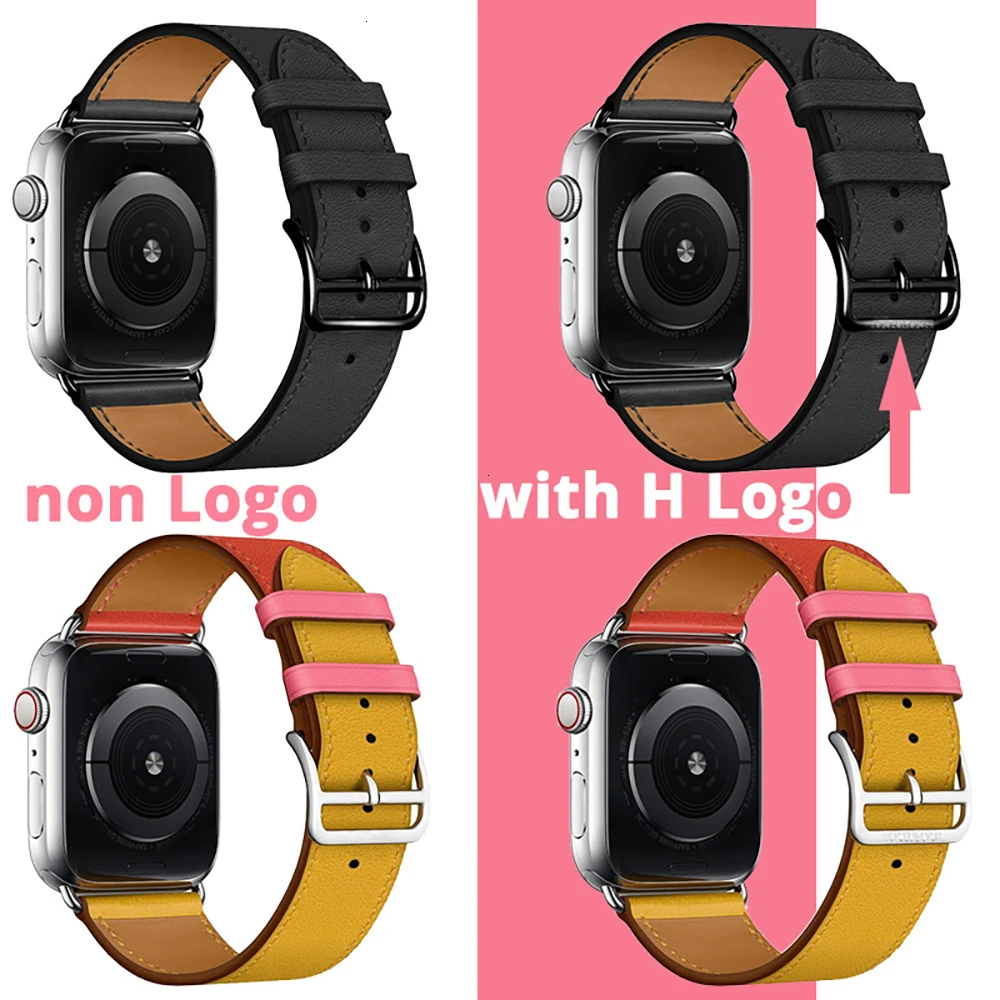 Ремешок из коровьей кожи для Apple Watch Band 44 мм iwatch Series 5 4 3 2 1 умные Аксессуары 42 мм петля 38 мм Замена браслета 40 мм