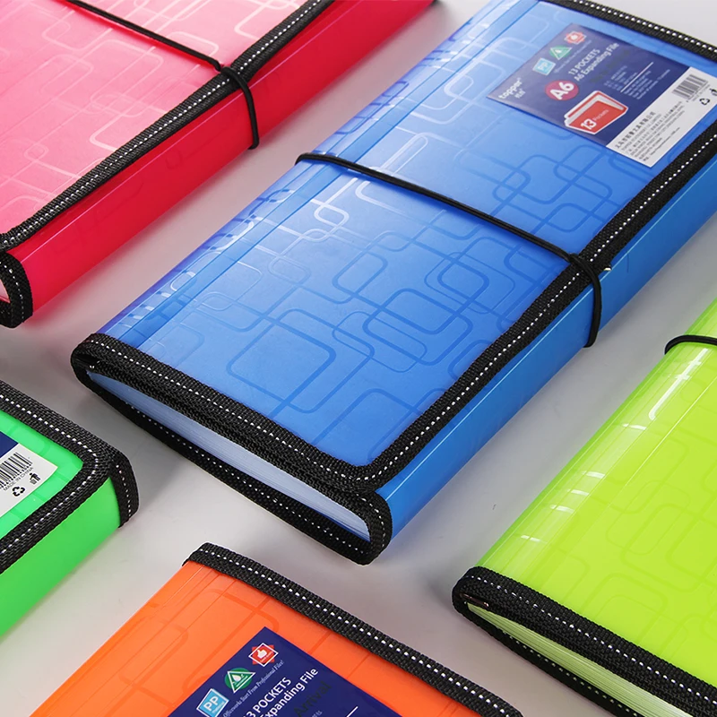 10 Color A6 Expanding 13 Pockets Accordion Folder Style Bills Receipt File Storage Paper Document Organizer Office School Supply |
