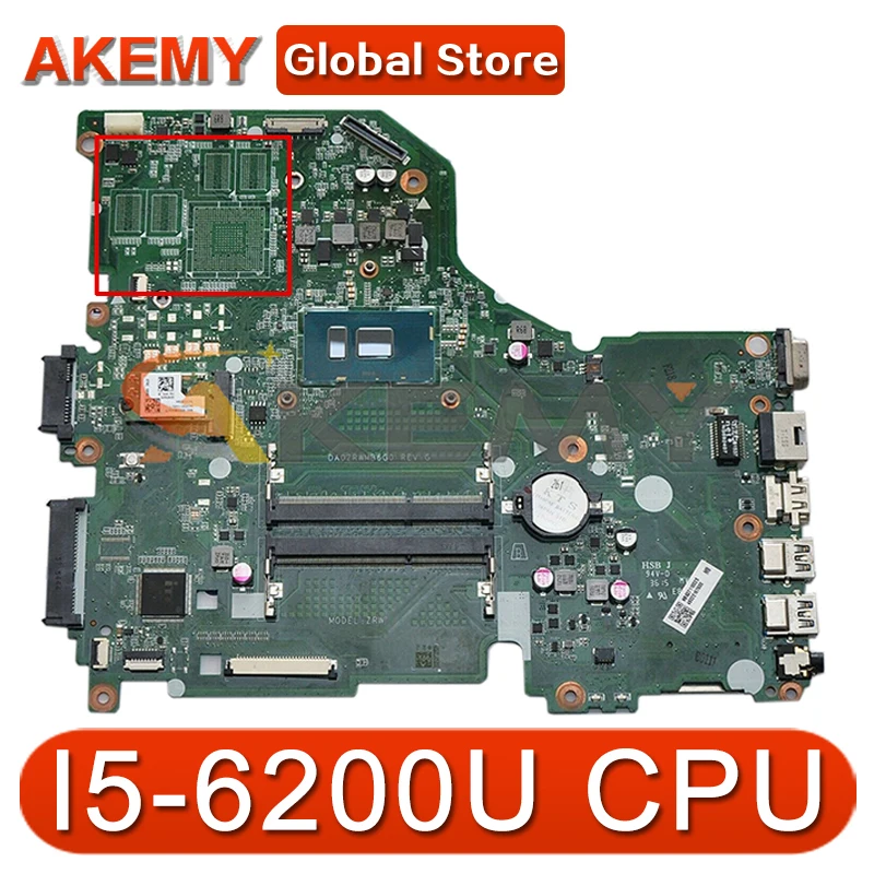 

DA0ZRWMB6G0 E5-574 F5-572 V3-575G Motherboard For Acer Aspire V3-575 F5-572G E5-574G Laptop Mainboard With I5-6200U CPU Tested