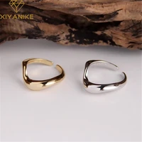 xiyanike silver color v shape irregular rings for women 2021 hot sale simple temperament style jewelry party accessories