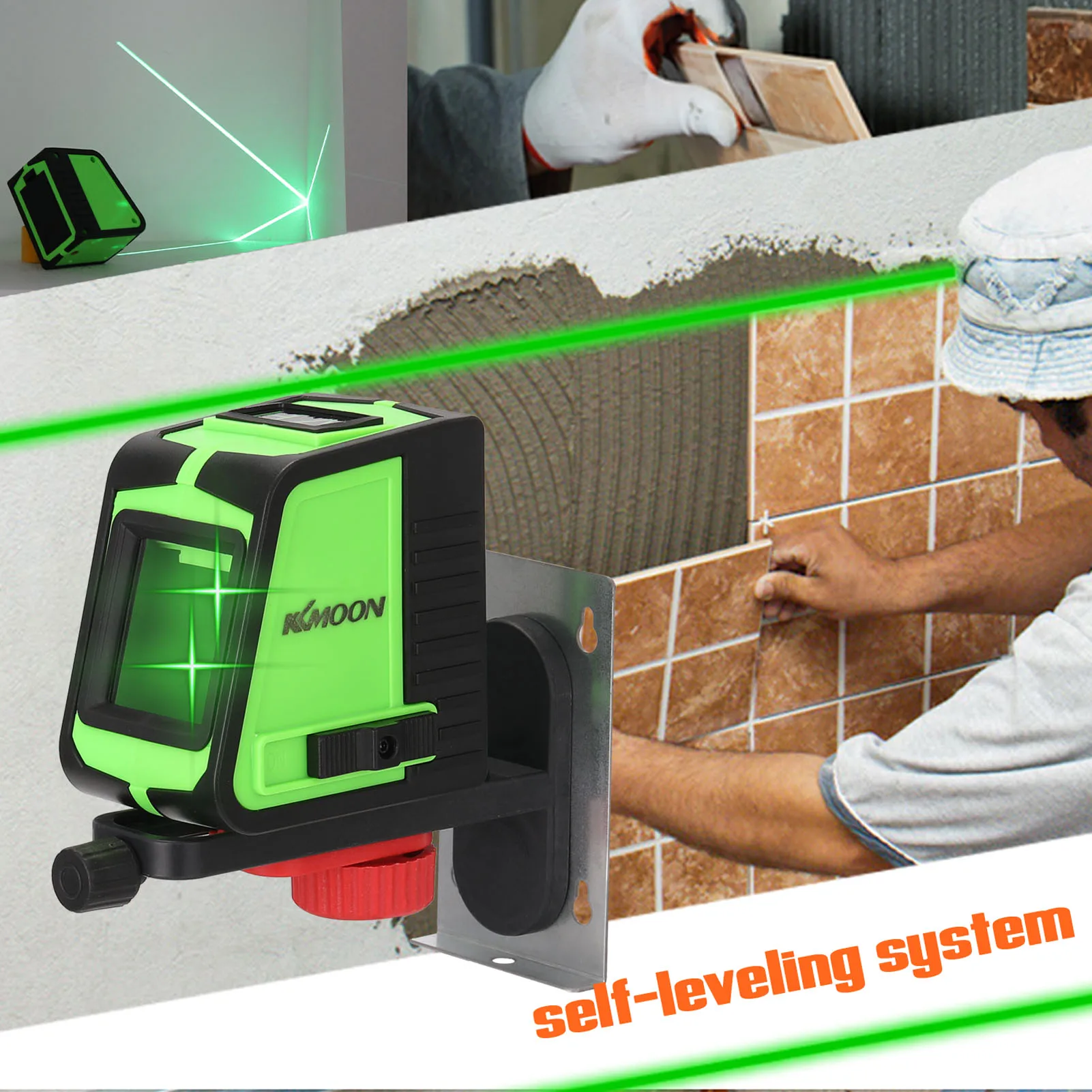 laser level Green 2 lines self-leveling Leveler Vertical Horizontal Cross beam line Self-Leveling Powerful Laser | Инструменты