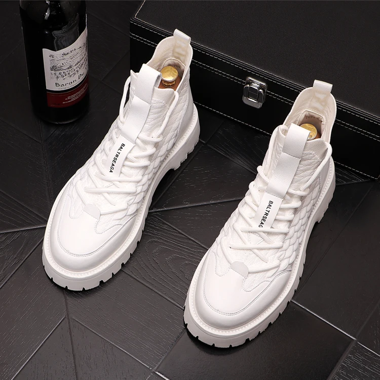 

Brand punk Men Boots autumn sock Men Outdoor Comfortable Men Shoes Lace-Up Autumn Men's Ankle Motorcycle Boots