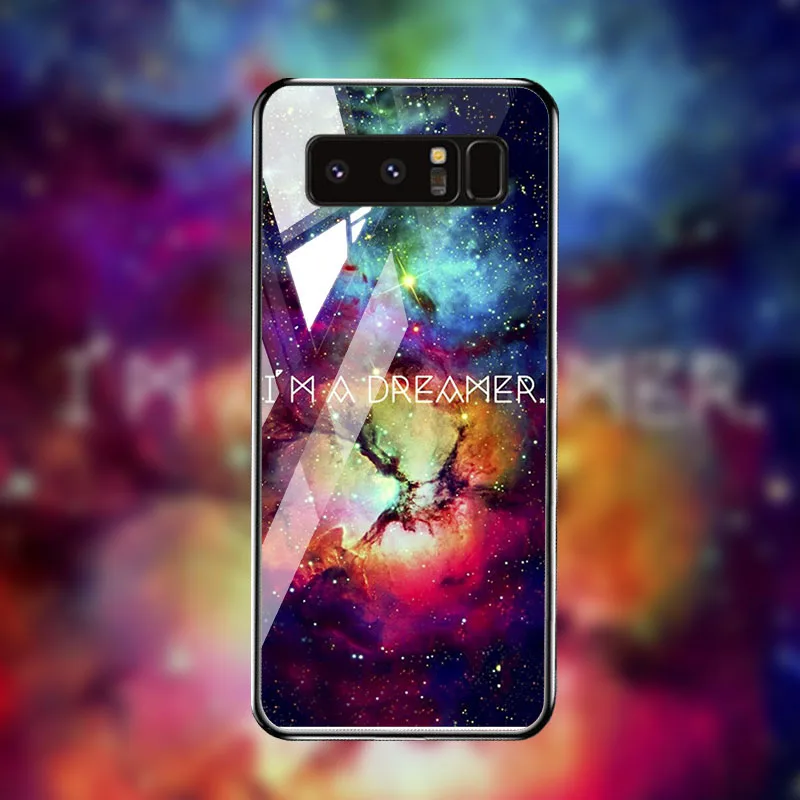Q052 Чехол из закаленного стекла для samsung Galaxy Note 8 10 чехол s Star Space samsung S10 S8 S9 Plus S10e Lite J2 Core Prime Чехлы бампер - Цвет: Q052