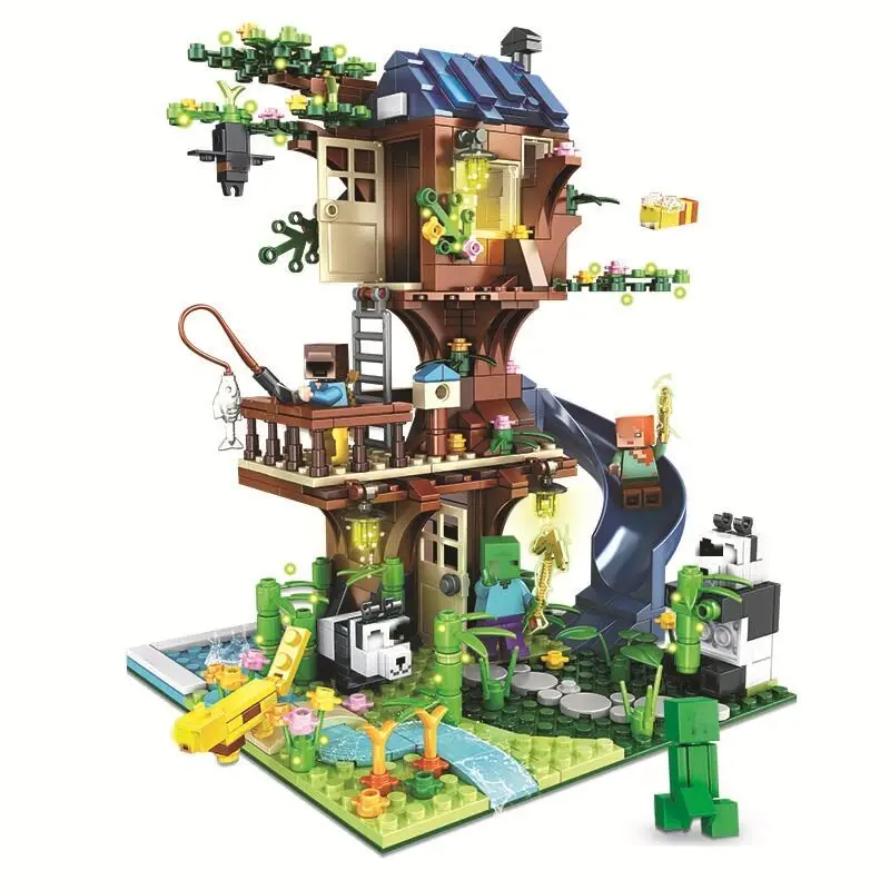 

706pcs My Mini World Treehouse Scene Model Building Blocks Bricks City Serise DIY Puzzle DIY Toys for Children Birthday Gifts