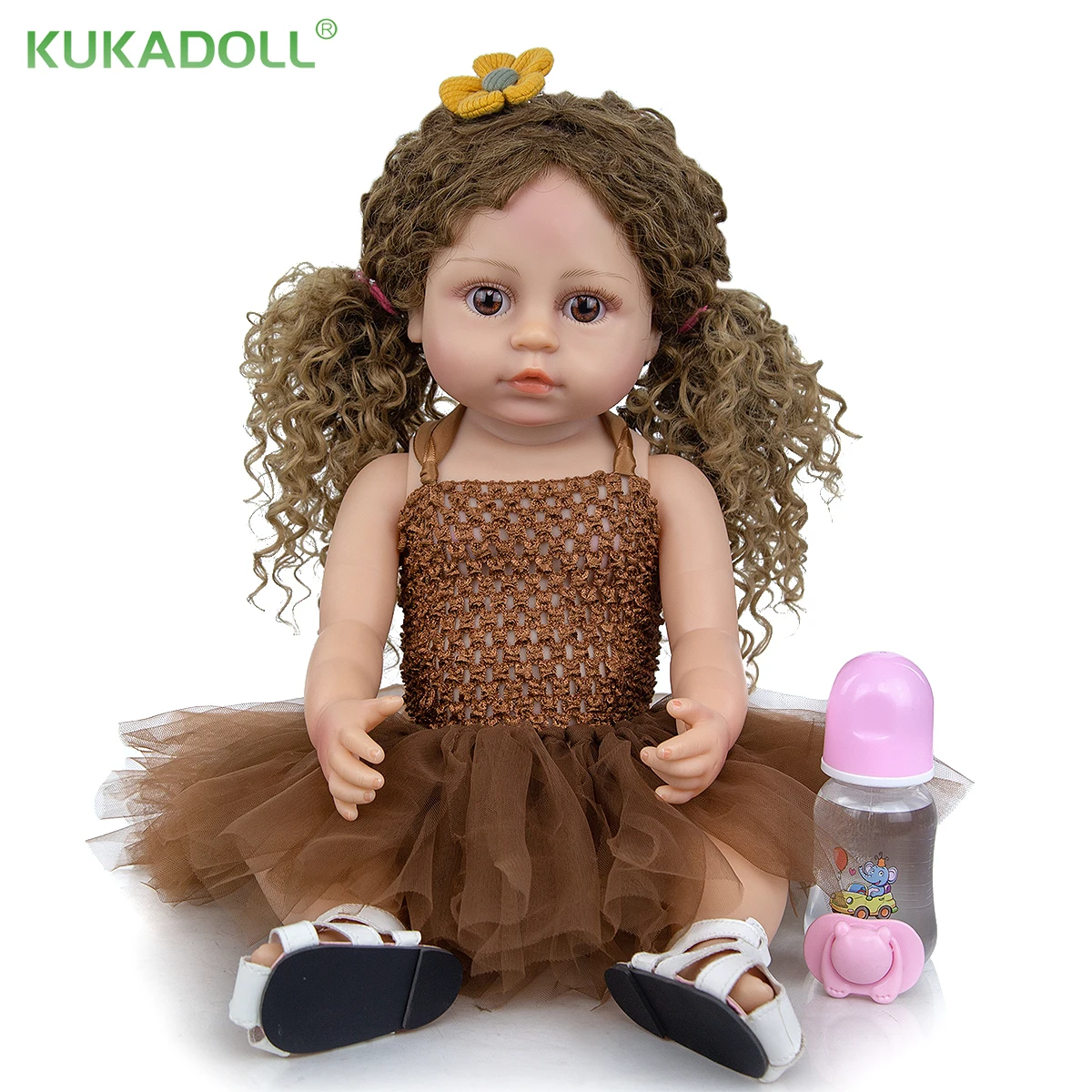 KUKADOLL 55 см Реалистичная Reborn Baby Doll полный корпус силиконовые 22 дюймов Menina игрушки