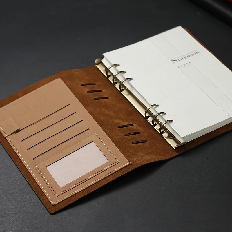 

Vintage Logo Name Custom A5 Notebook Diary Loose Leaf Mini A6 Writing Pads Business Office Spiral Binder Gift Travelers Supplies