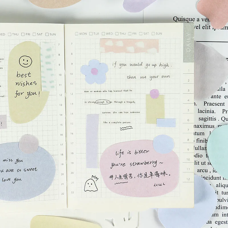 Кавайные Липкие заметки милые одноцветные блокноты для записей блокнот детей