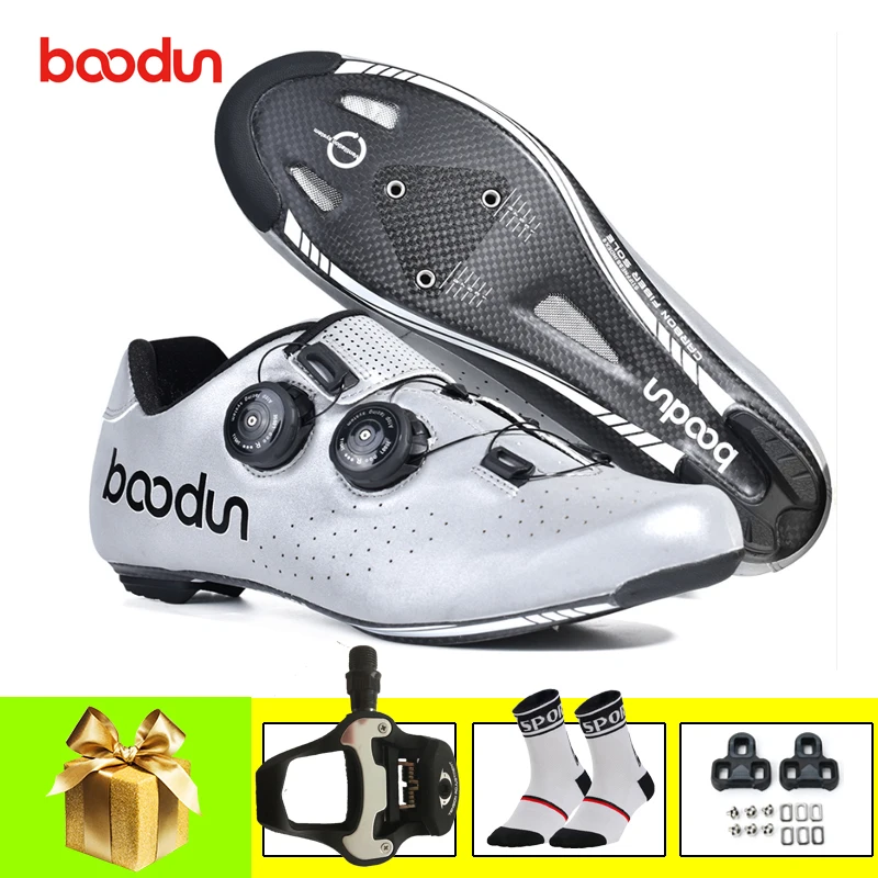 Обувь для шоссейного велосипеда BOODUN из углеродного волокна с самоблокирующимся