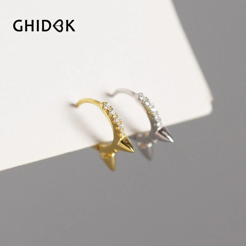 Женские серьги-кольца из серебра 925 пробы с фианитом | Украшения и аксессуары