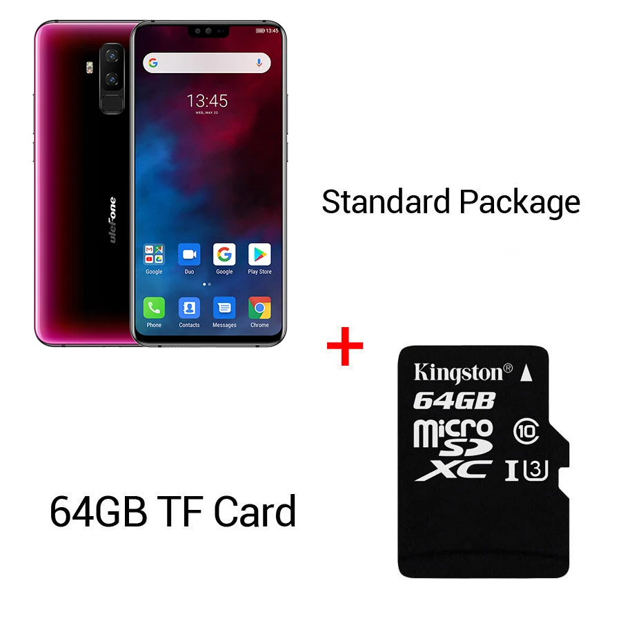 Red N 64GB Card Ulefone T2 6,7 ''FHD+ Helio P70 6 ГБ 128 ГБ смартфон двойной 4G отпечаток пальца Лицо ID NFC Android 9,0 мобильный телефон 4200 мАч - Цвет: Red N 64GB Card