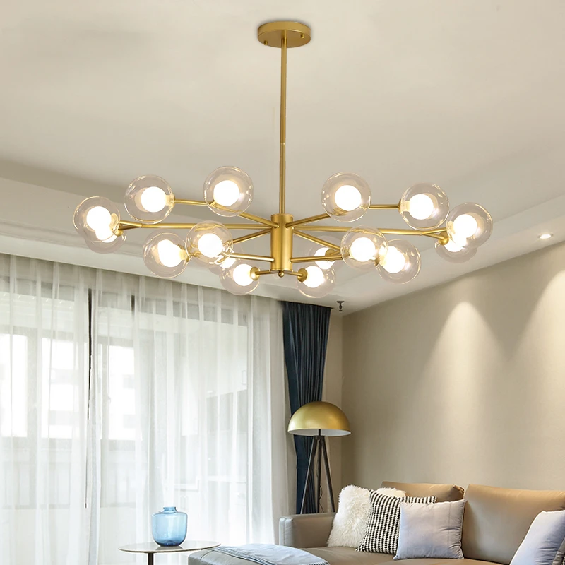 Современные подвесные светильники со стеклянными шарами для кухни столовой