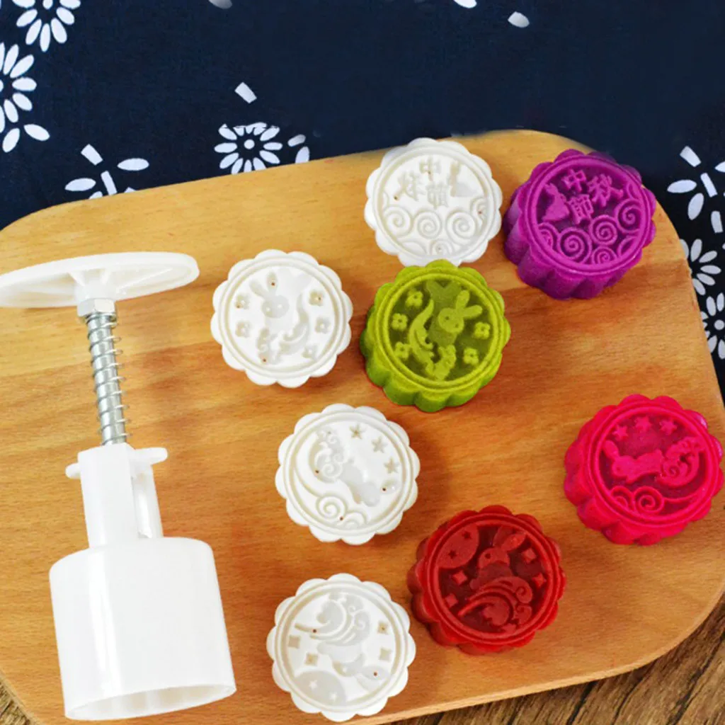 

Cartoon Mooncake Mold Hand Press Cookie Stamp Moon For Cake Decor Pastry DIY Bakeware Mid Autumn Festival Baking Accessories
