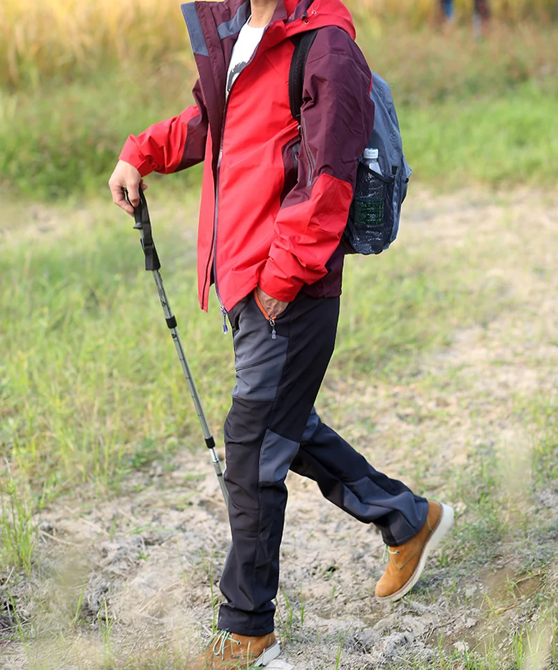 Зимние флисовые мужские походные брюки быстросохнущие водонепроницаемые теплые