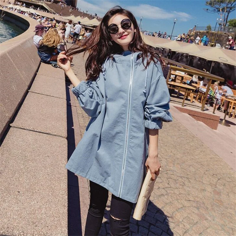 Autumn trench coats womens windbreaker new loose large size asymmetric stand collar mid-length clothes куртки женские осень 2021