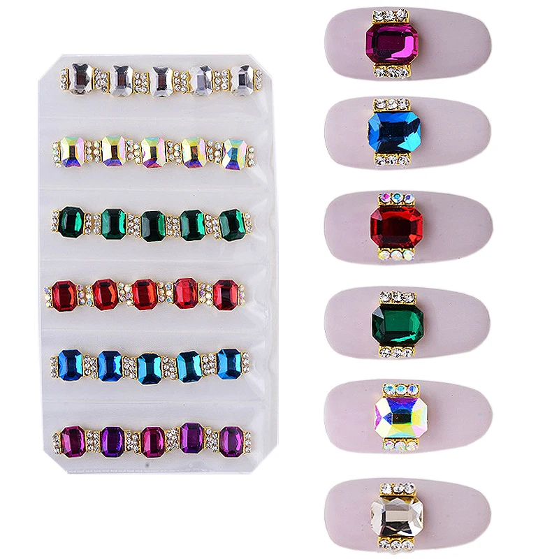 

30pcs Mix Alloy Rhinestones Oval WaterDrop Star Shape 3D Strass Charm AB Colorful Nail Art Decorations Nails Tools