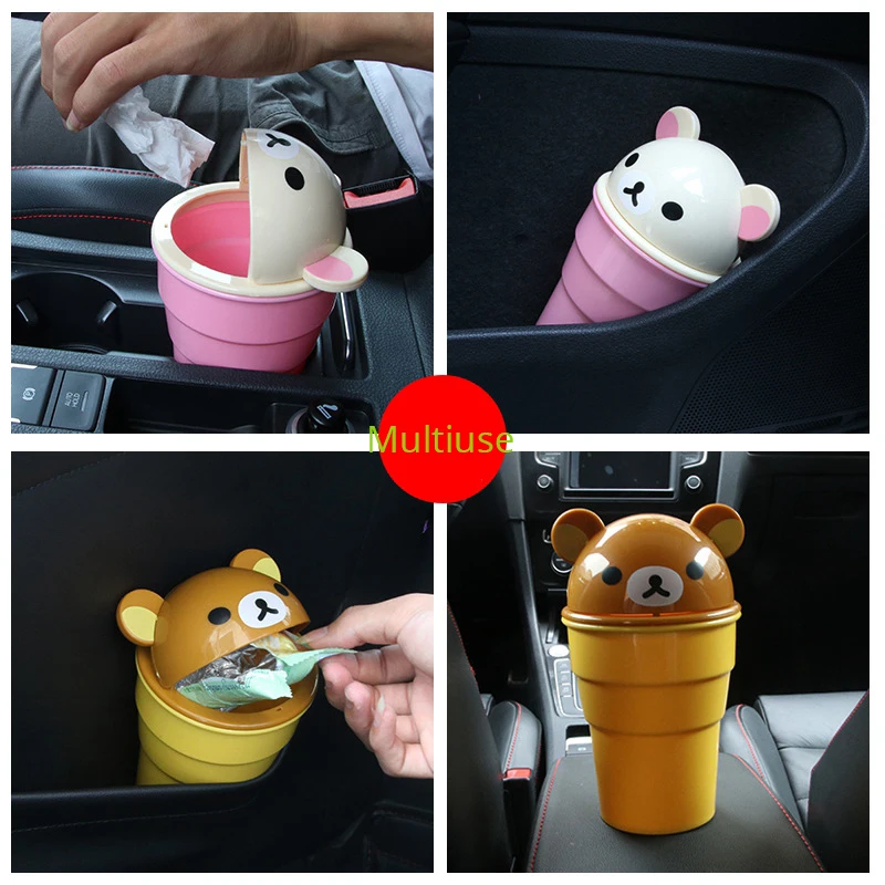 Для автомобильного мусорного бака Мультяшные бочки для автомобиля милый