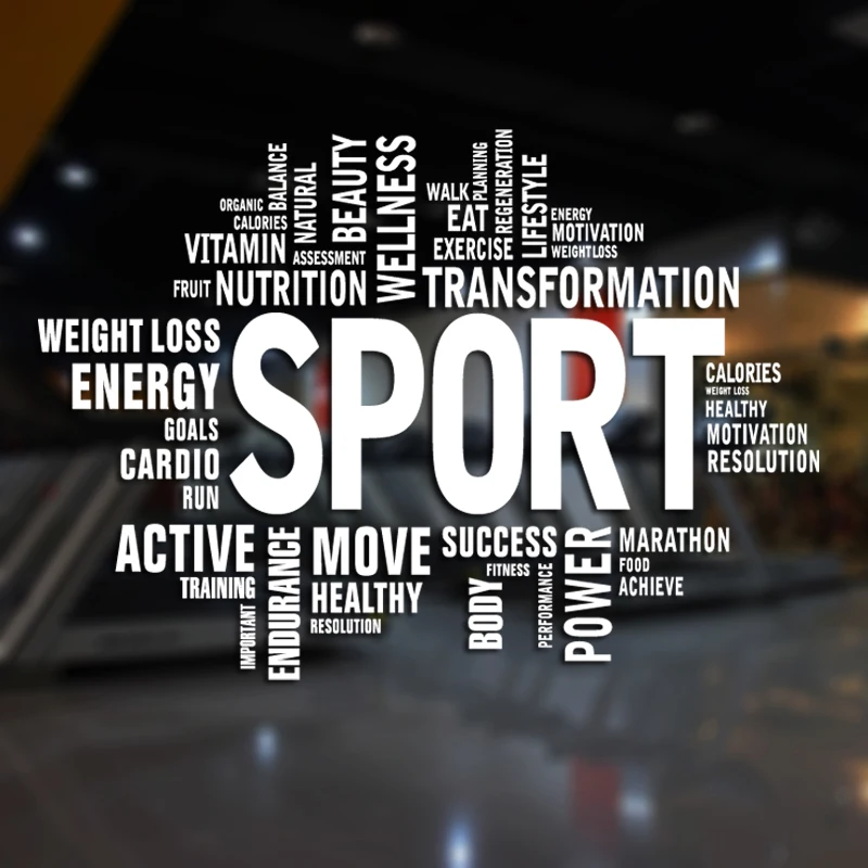 

Fitness Decal Gym Sticker Body-building Posters Vinyl Wall Decals Mural Fitness Crossfit Decal Muscle Gym Sticker
