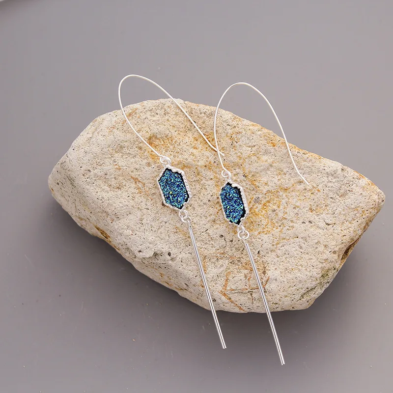 Серьги подвески с имитацией кристаллов 71|Серьги-подвески| |