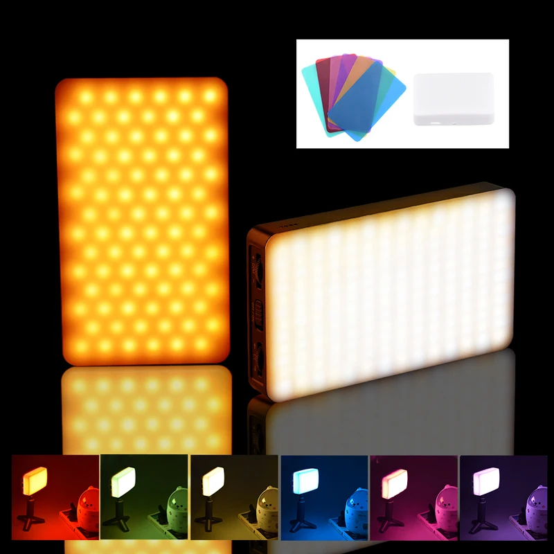 

LED Fill Light VL168 6W Mini Rechargeable Video Live Light 2500K-6500 Adjustable RGB Photography Lamp for Vlog Ins Youtube Video