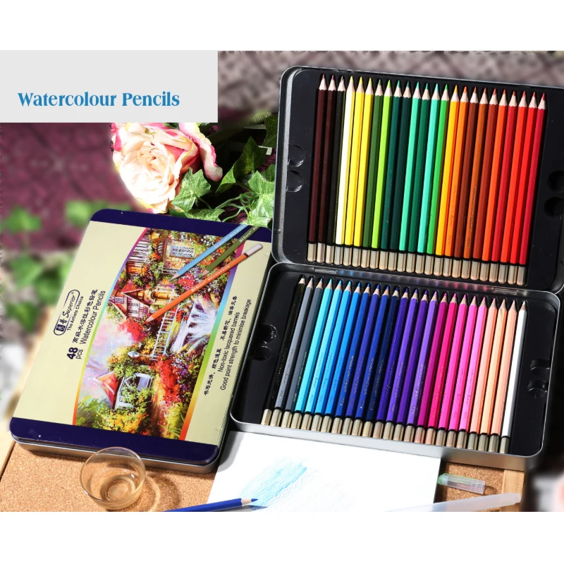 Превосходный набор цветных карандашей 48 цветов акварельные карандаши цветной