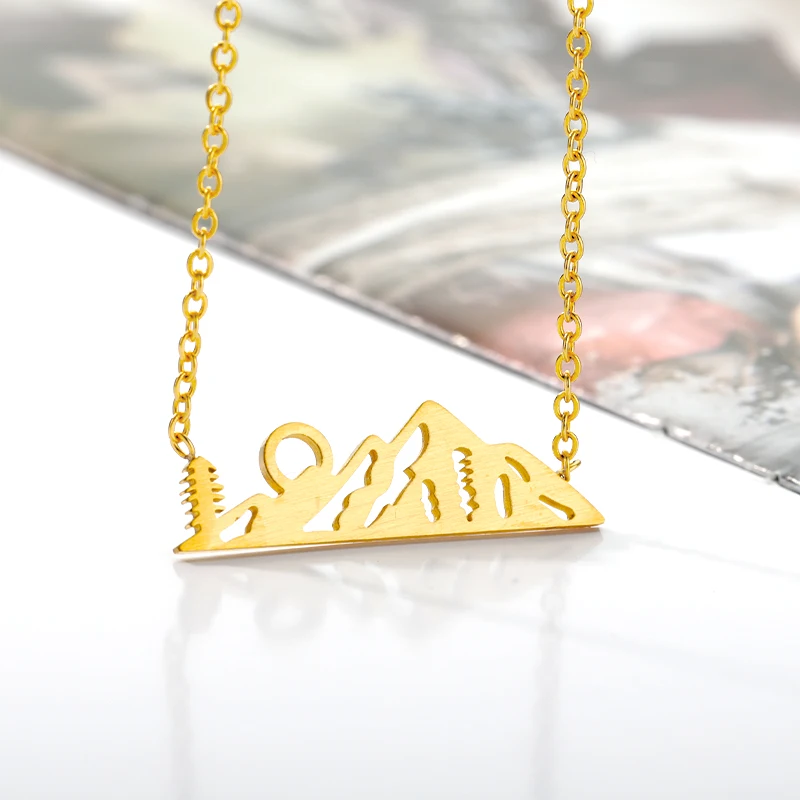 Простые ожерелья в форме гор для женщин Женская мода Снежная горная Форма