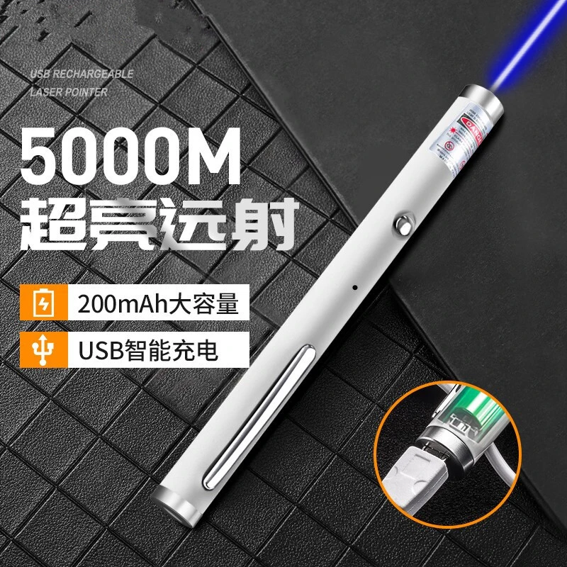 purple Laser High Power purple Laser Pointer 532nm Pointer Pen Adjustable Red 1000 m 1mw Lazer Pointer USB charger 405nm laser
